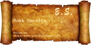Bakk Sarolta névjegykártya