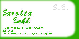 sarolta bakk business card